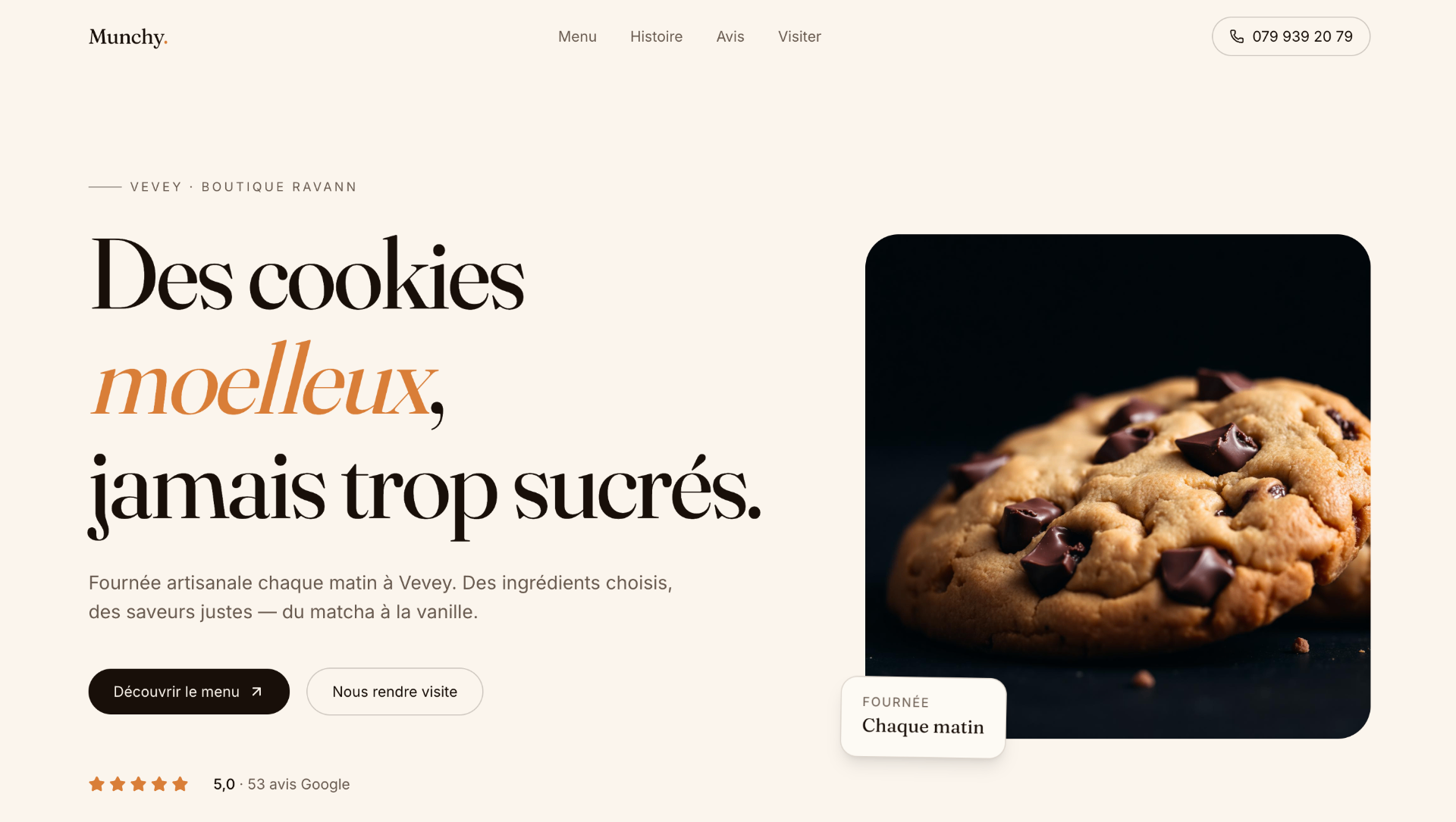 Aperçu du site Munchy Cookie